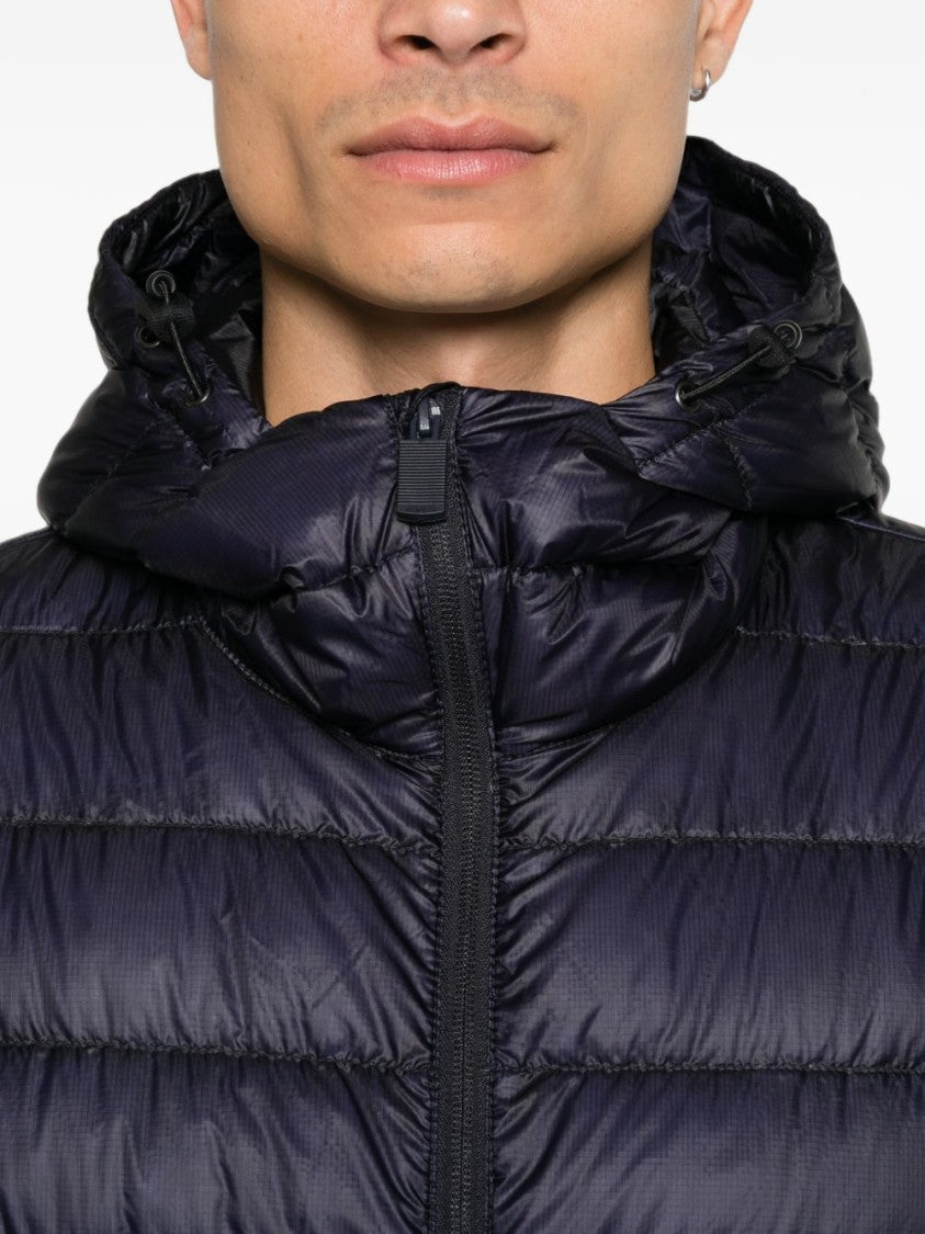 Aspesi Hooded Quilted Drawstring Down Jacket