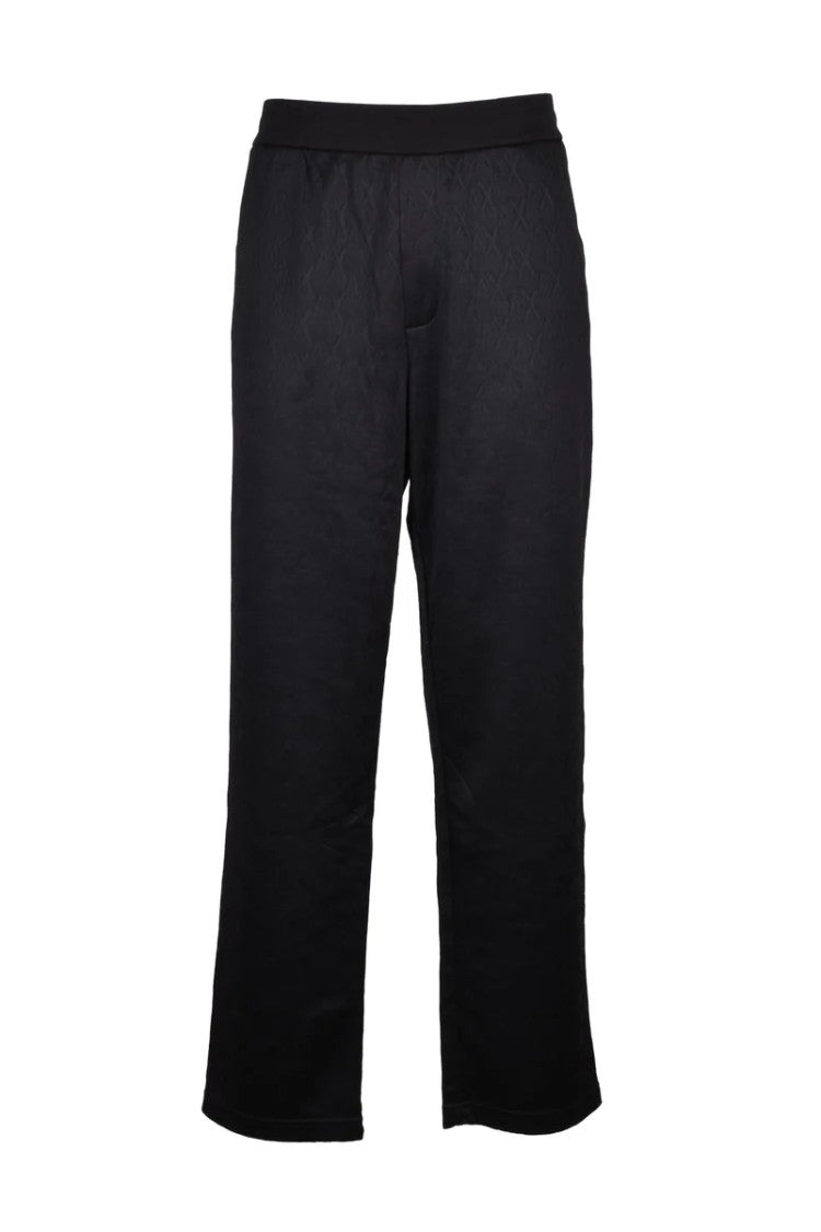 Armani Exchange Relaxed Fit Black Tracksuit Bottoms With Embossed Texture