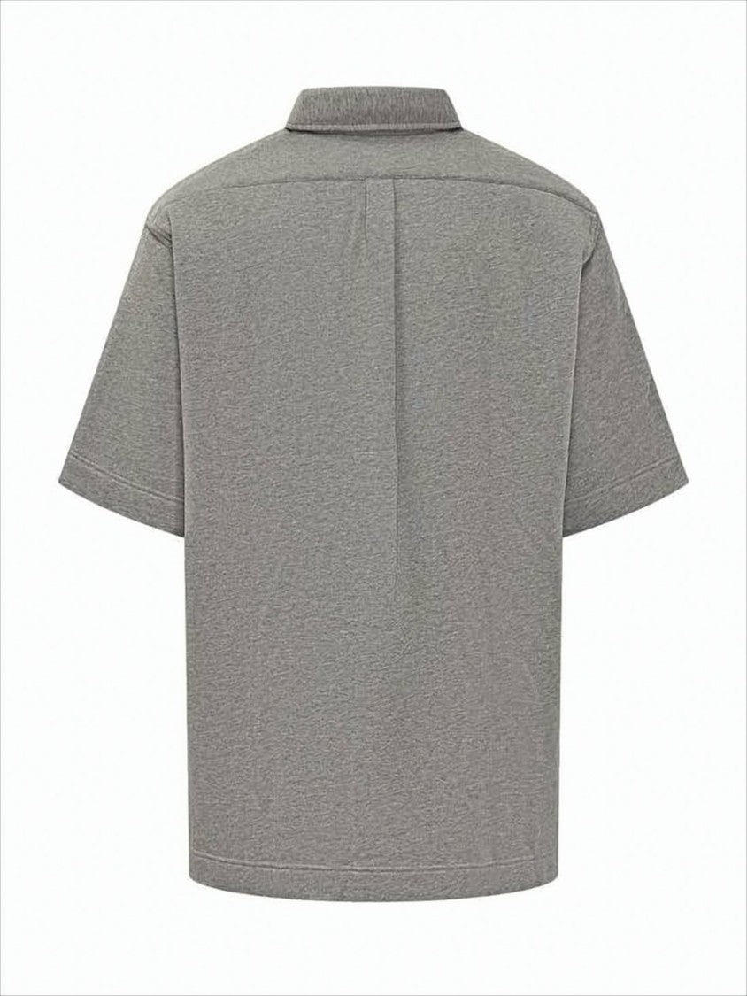Givenchy Textured Grey Polo Shirt With Button-Down Front And Classic Collar