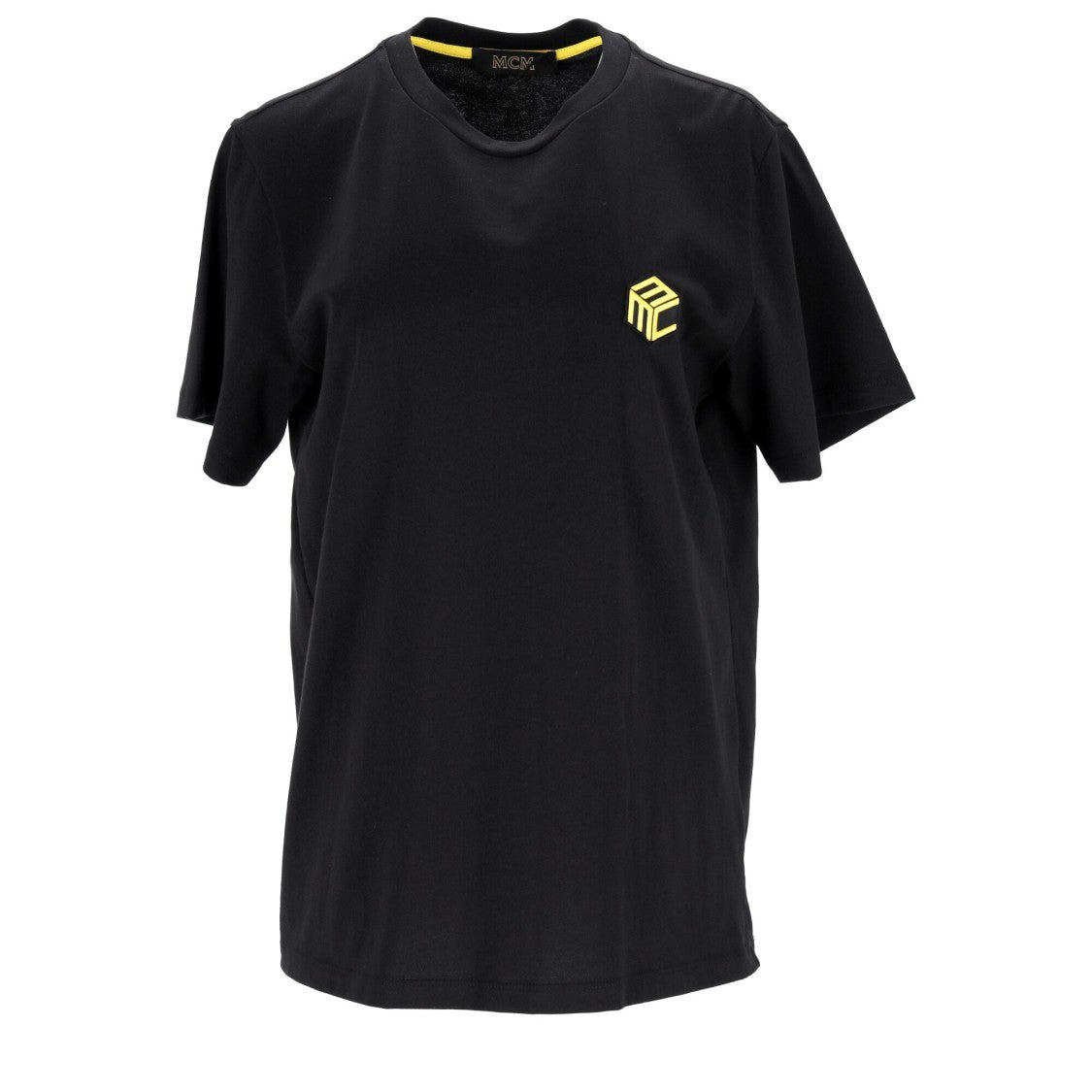 Mcm Black Cotton T-Shirt With Iconic Logo
