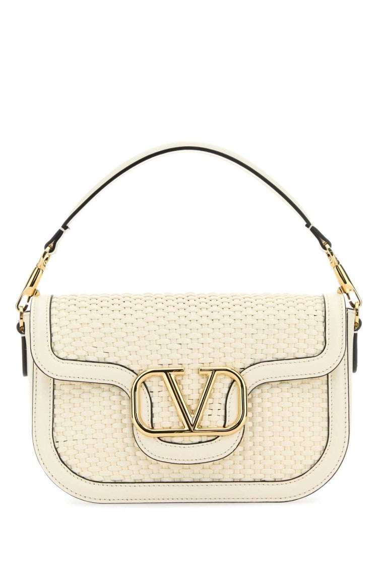 Valentino Garavani Ivory Leather Alltime Shoulder Bag