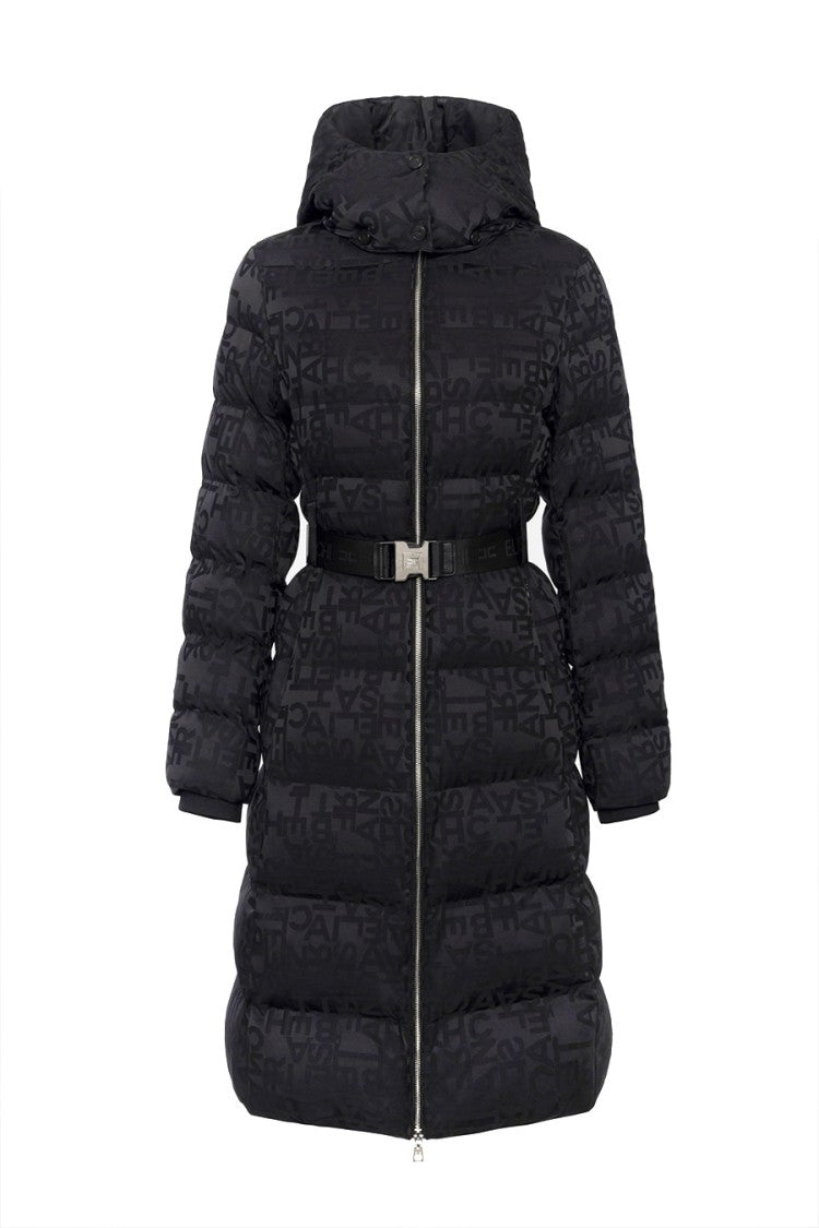 Elisabetta Franchi Quilted Black Jacket With Belted Waist