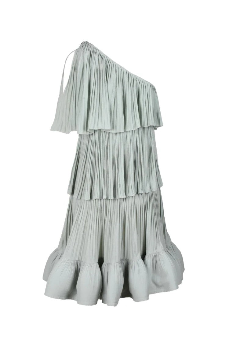 Lanvin One-Shoulder Midi Dress - Green