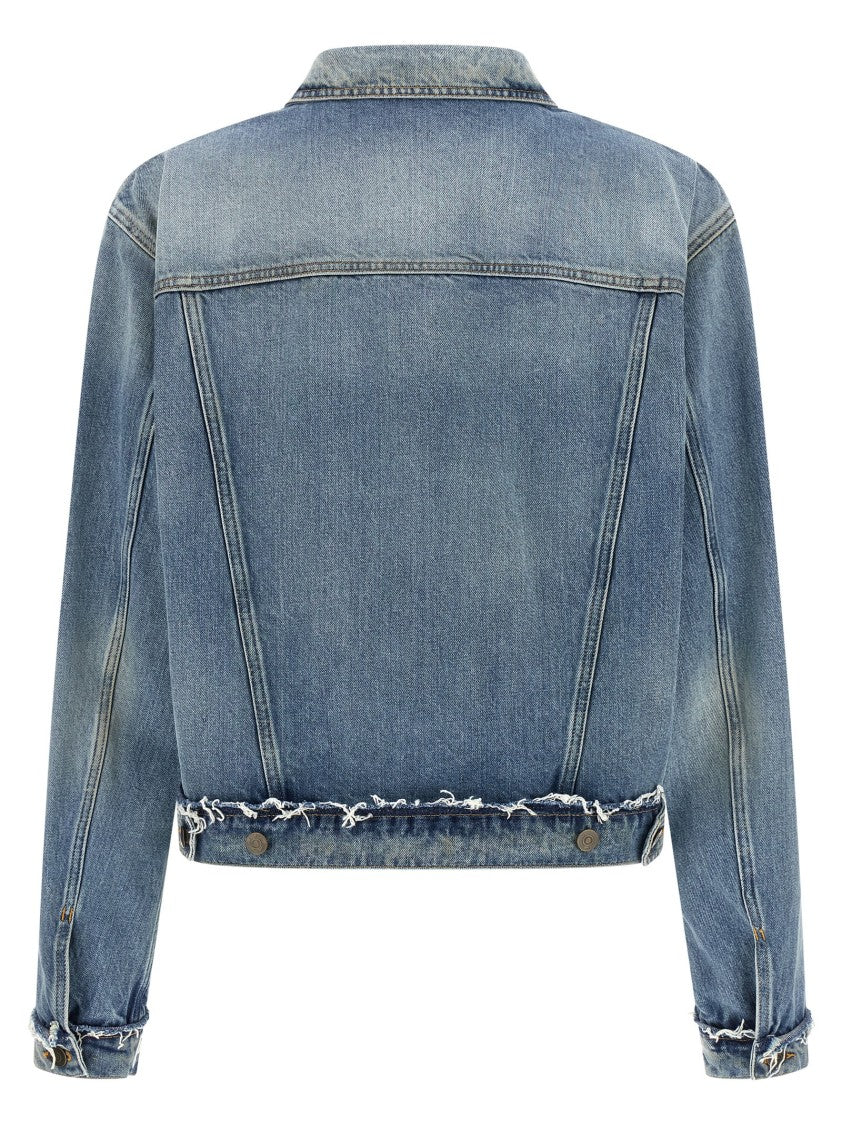 Maison Margiela Used-Effect Cotton Denim Jacket With Contrast Stitching