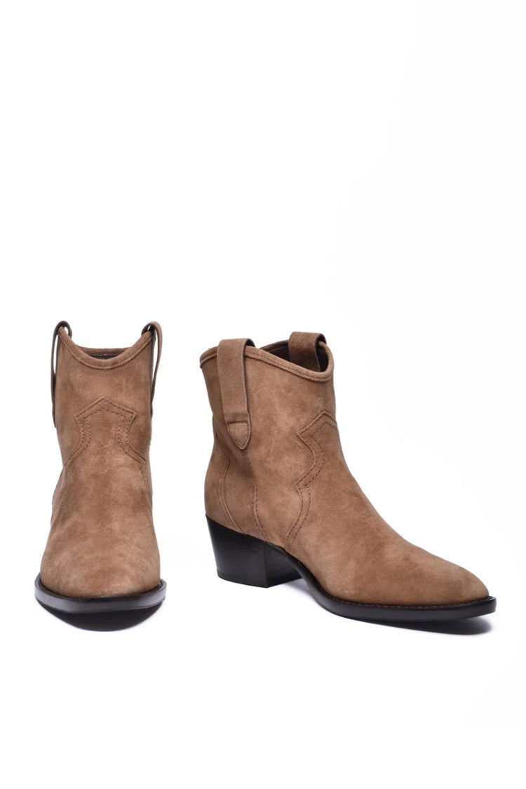 Guglielmo Rotta Suede Texan Ankle Boot - Brown