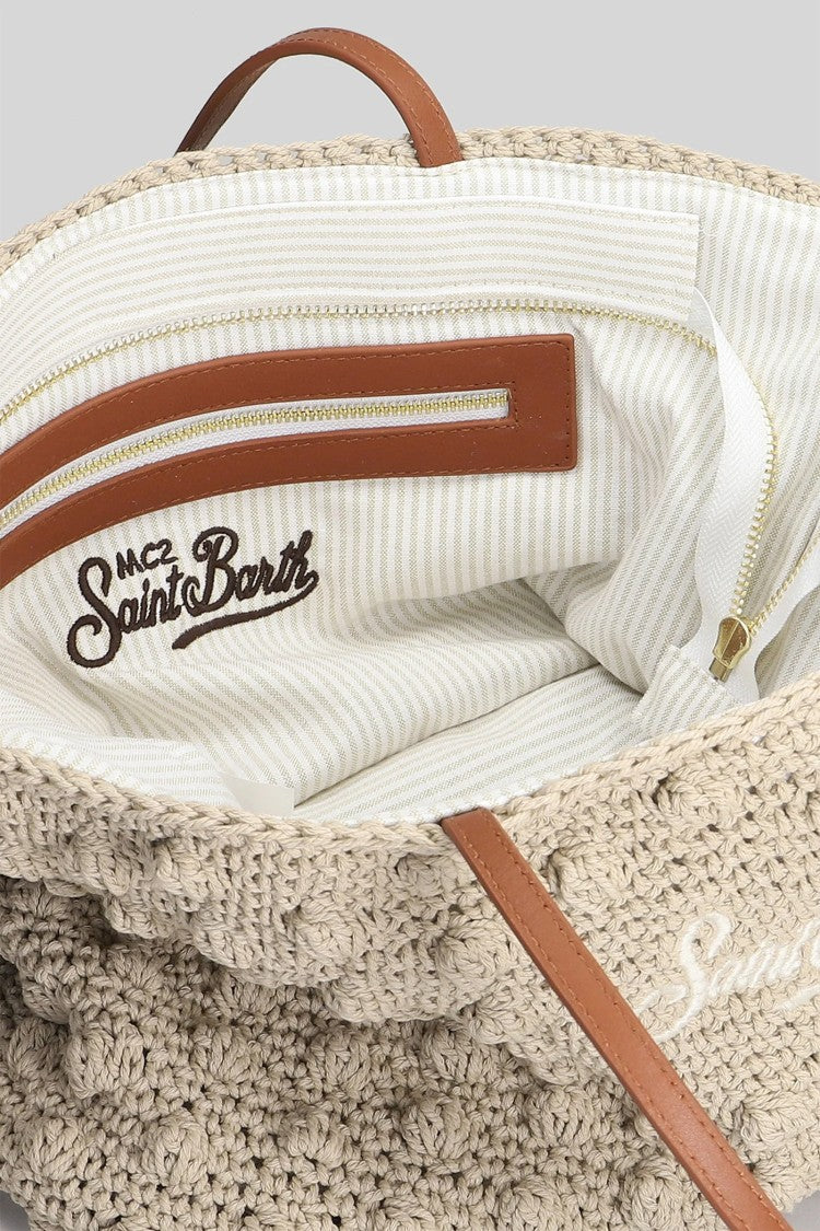 Mc2 Saint Barth Textured Knitted Tote Bag With Contrasting Handles
