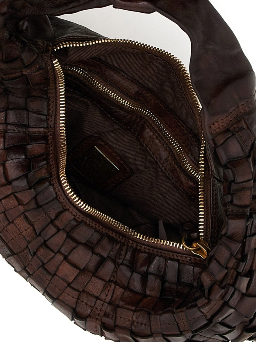 Campomaggi Marisa L Woven Leather Crescent Handbag