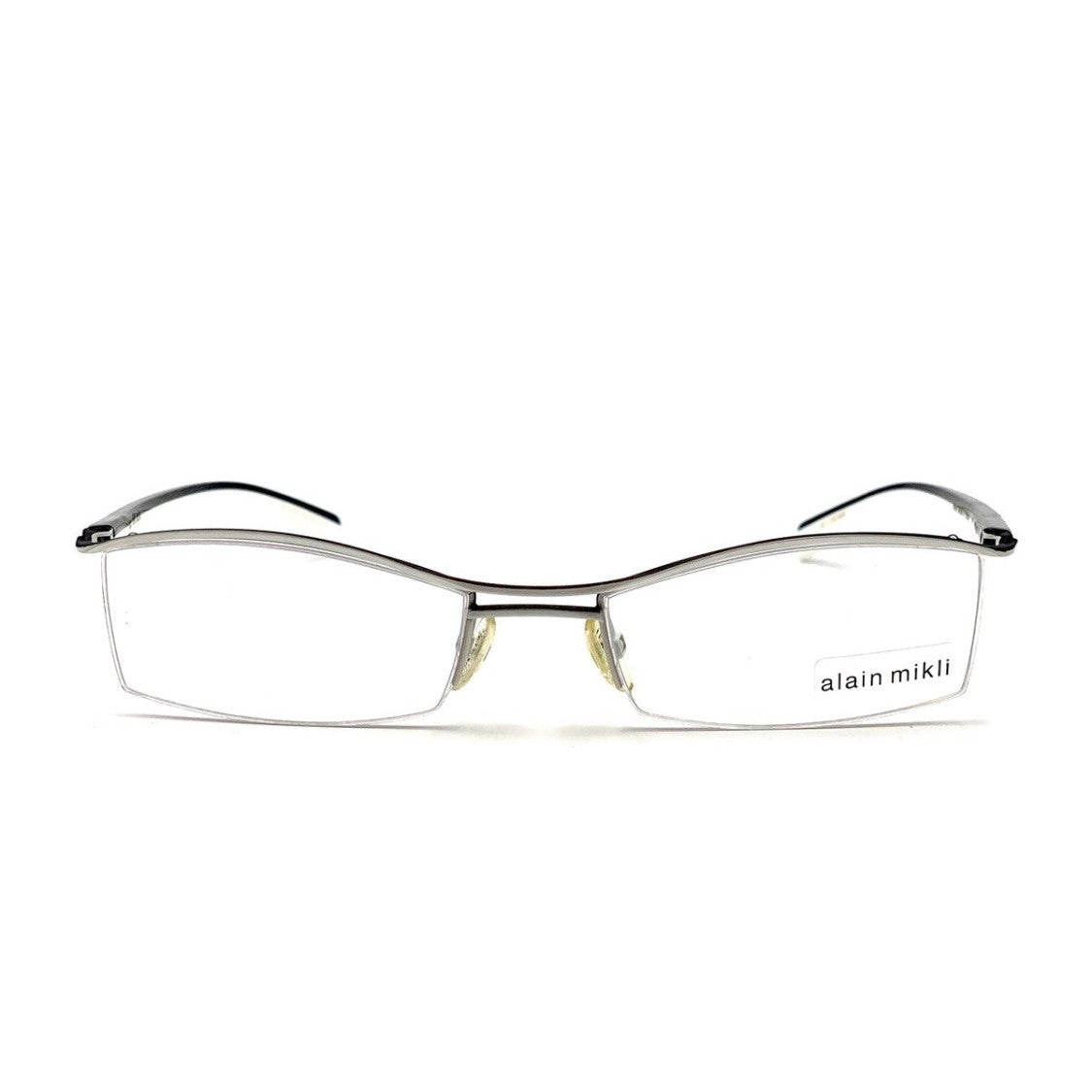 Alain Mikli White A0505 Metal Semi-Rimless Glasses