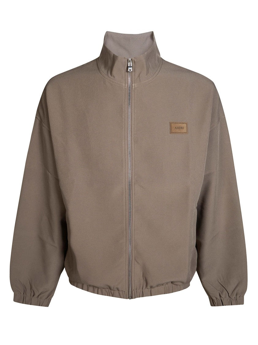 Amiri Cropped Track Jacket With High Collar And Elasticated Details