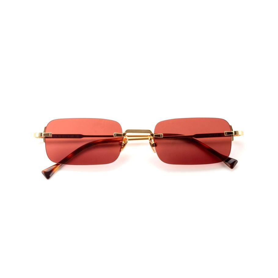 Kyme Silas Rimless Rectangular Sunglasses With Gold-Toned Frame