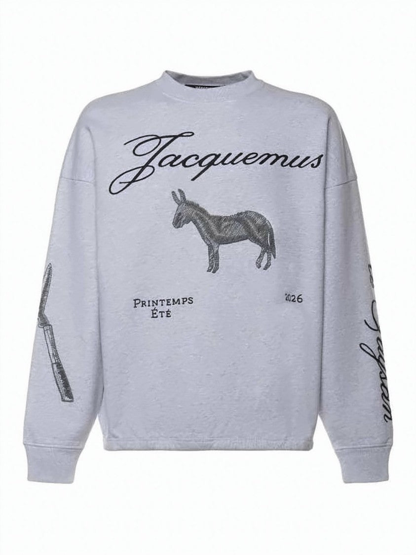 Jacquemus Long-Sleeve Sweatshirt With Graphic Accents