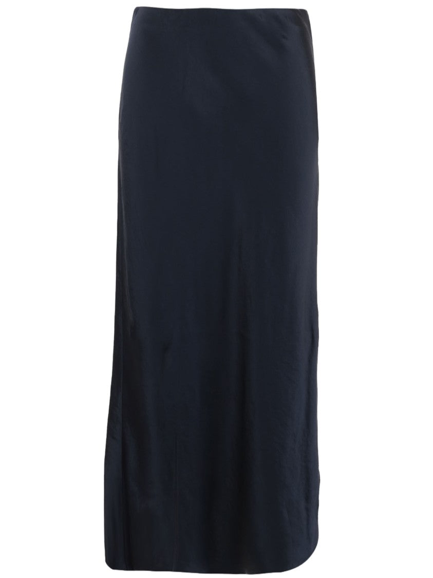 Vince Flowing Long Skirt With Side Slit And Flared Hem