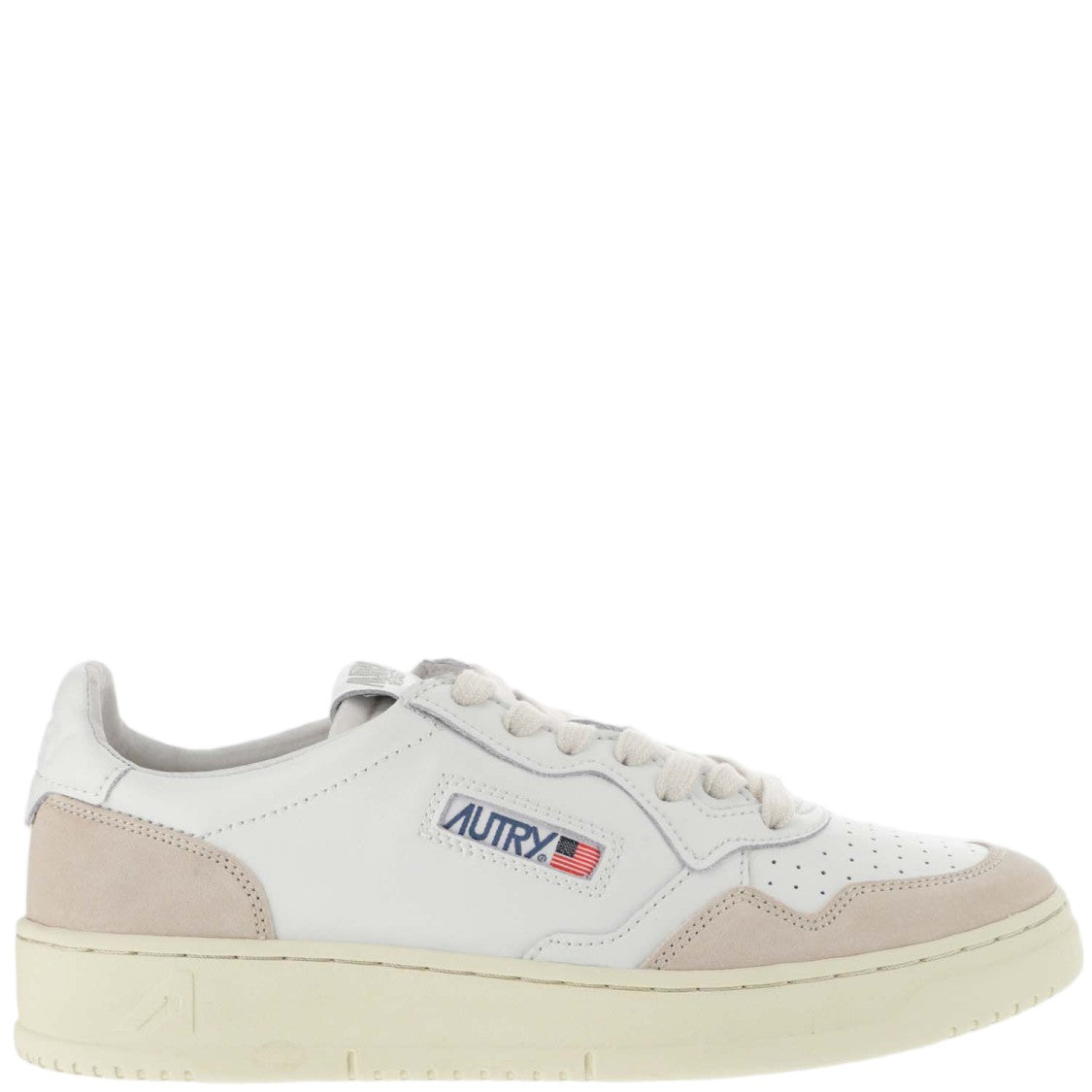Autry Perforated Leather Sneakers With Suede Inserts And Rubber Sole