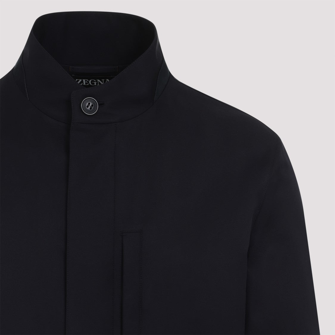 Zegna Blue Navy Wool Over Jacket