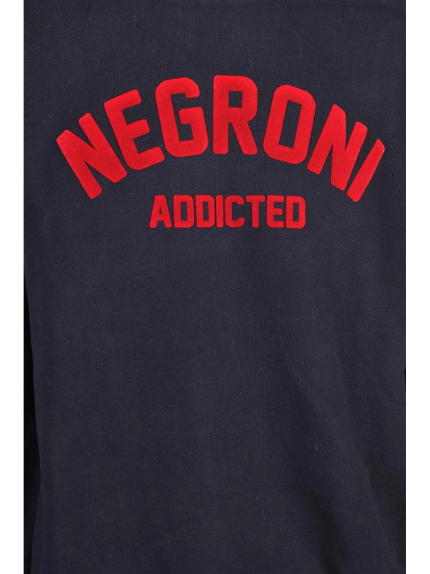 Mc2 Saint Barth Black Brushed Interior Printed Cotton Sweatshirt