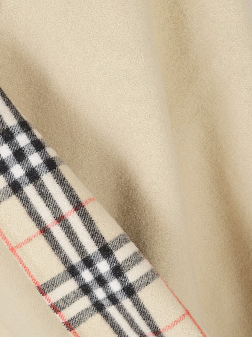 Burberry Beige Wool House Check Cape