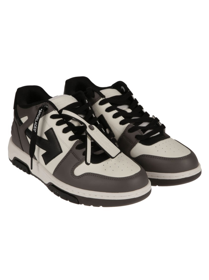 Off-White Out Of Office Grey Arrow Low-Top Leather Sneakers