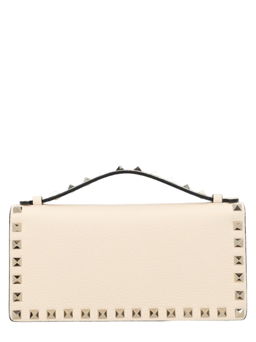 Valentino Garavani Rockstud Structured Pyramid Studs Calf Leather Wallet