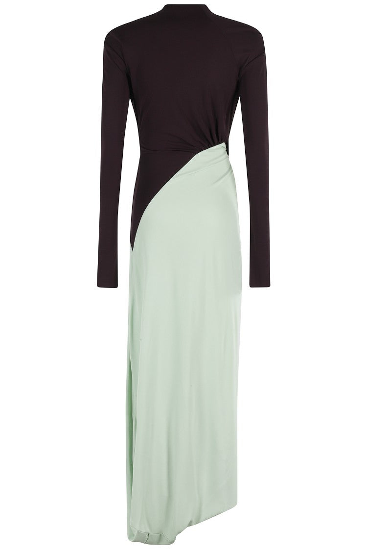 Victoria Beckham Long Sleeve Knot Detail Jersey Gown