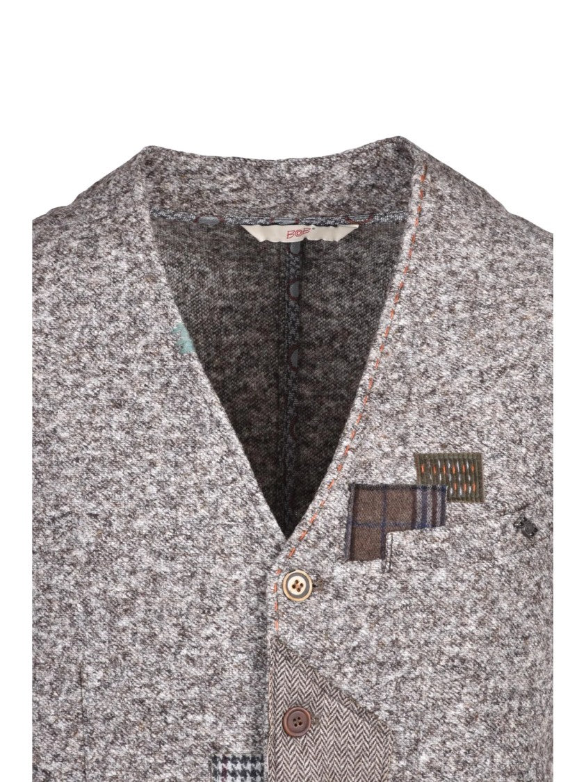 Bob Brown Patchwork V-Neck Vest