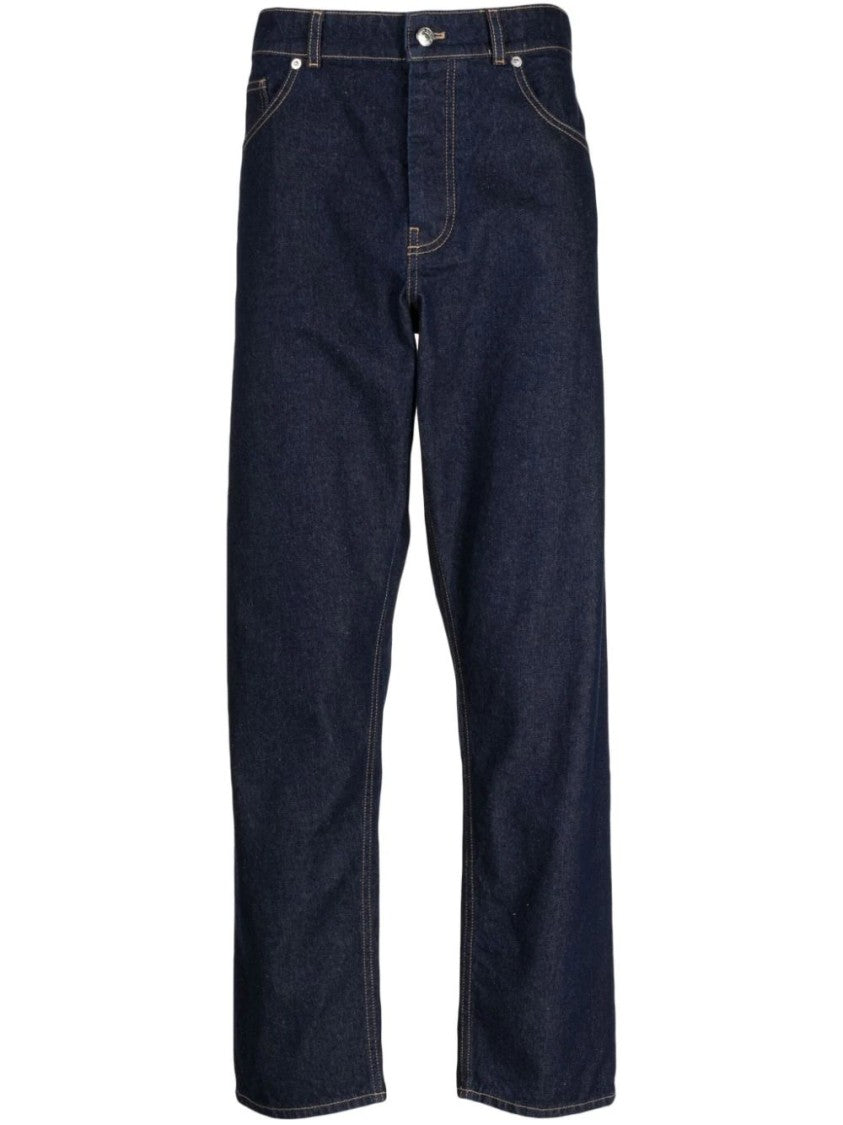 Maison Kitsuné Indigo Blue Straight-Leg Cotton Jeans