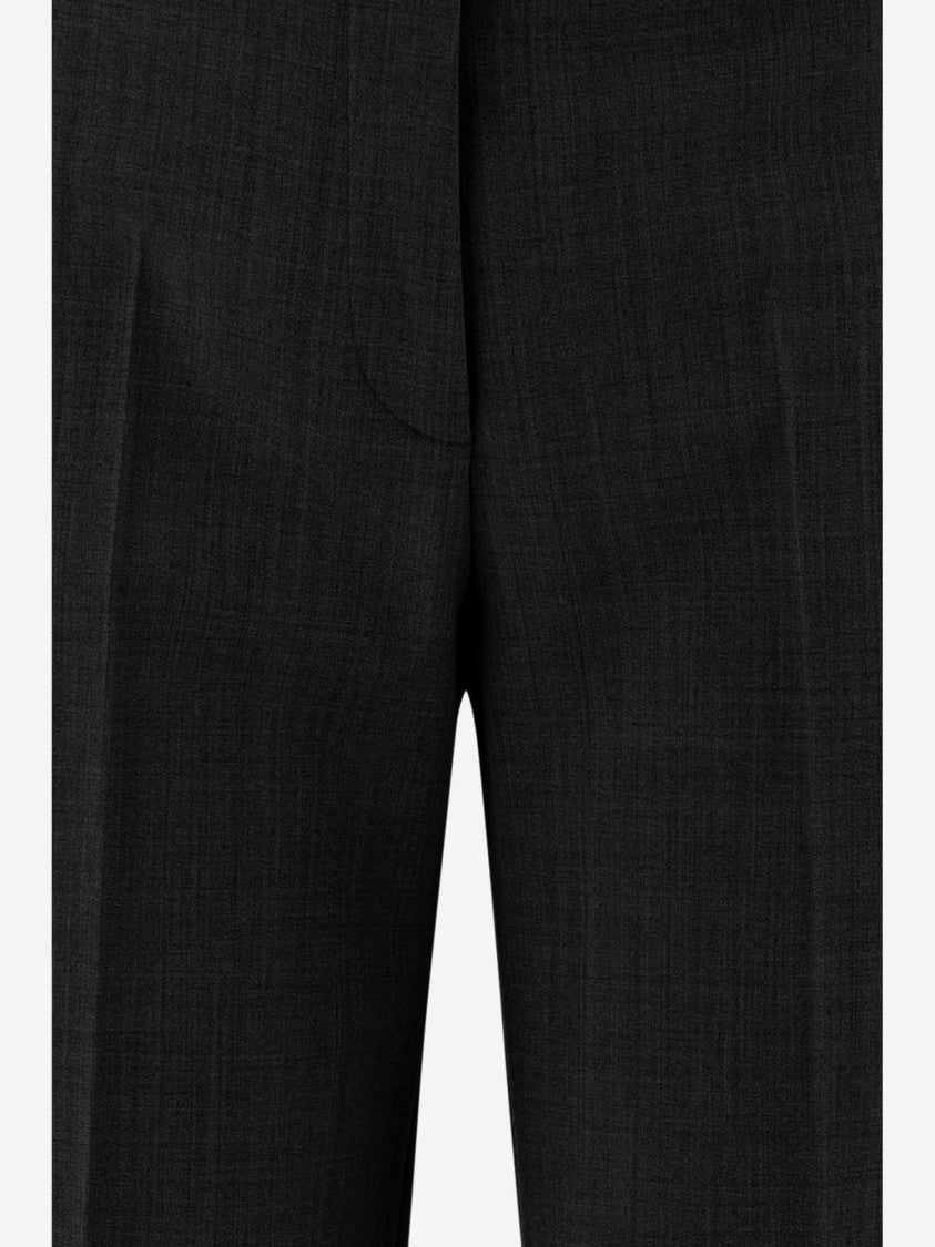 Ql2 Black Tailored Crease Wool Formal Pants