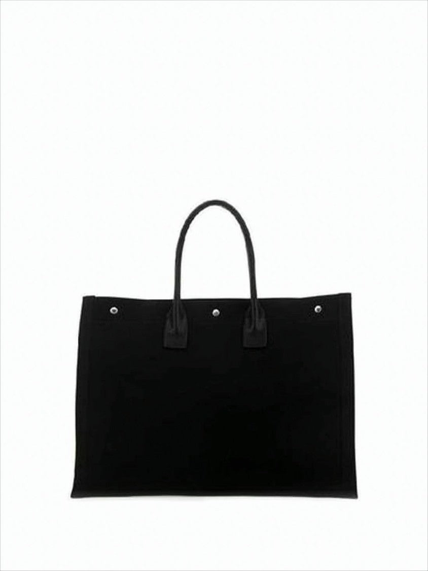 Saint Laurent Structured Cotton-Linen Tote With Iconic Branding