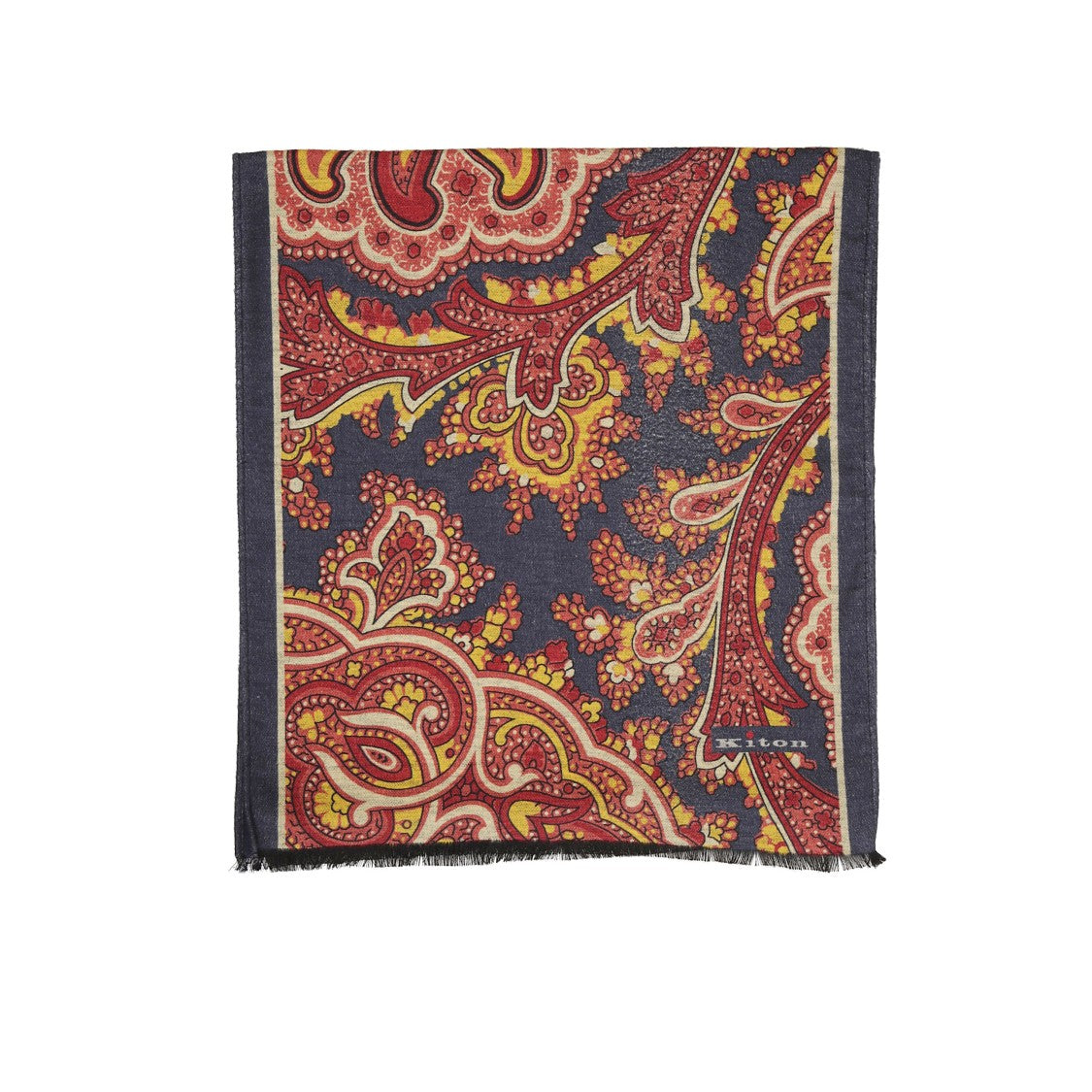 Kiton Alamari Pattern Cashmere Scarf