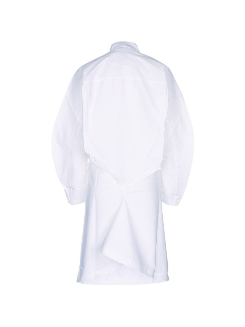 Jacquemus Structured Puffed Sleeve V-Neck Dress