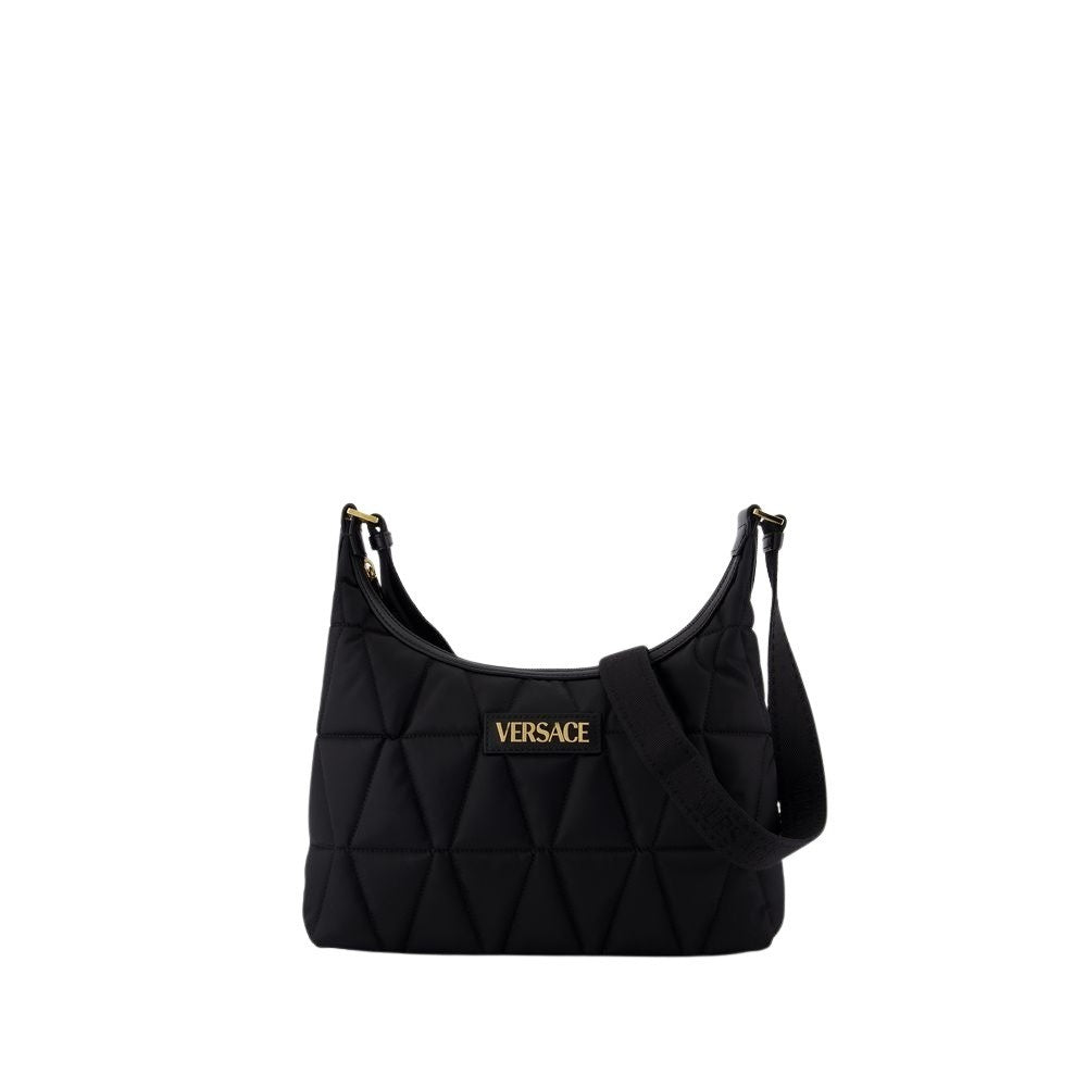 Versace Hobo Shoulder Bag - Nylon - Black