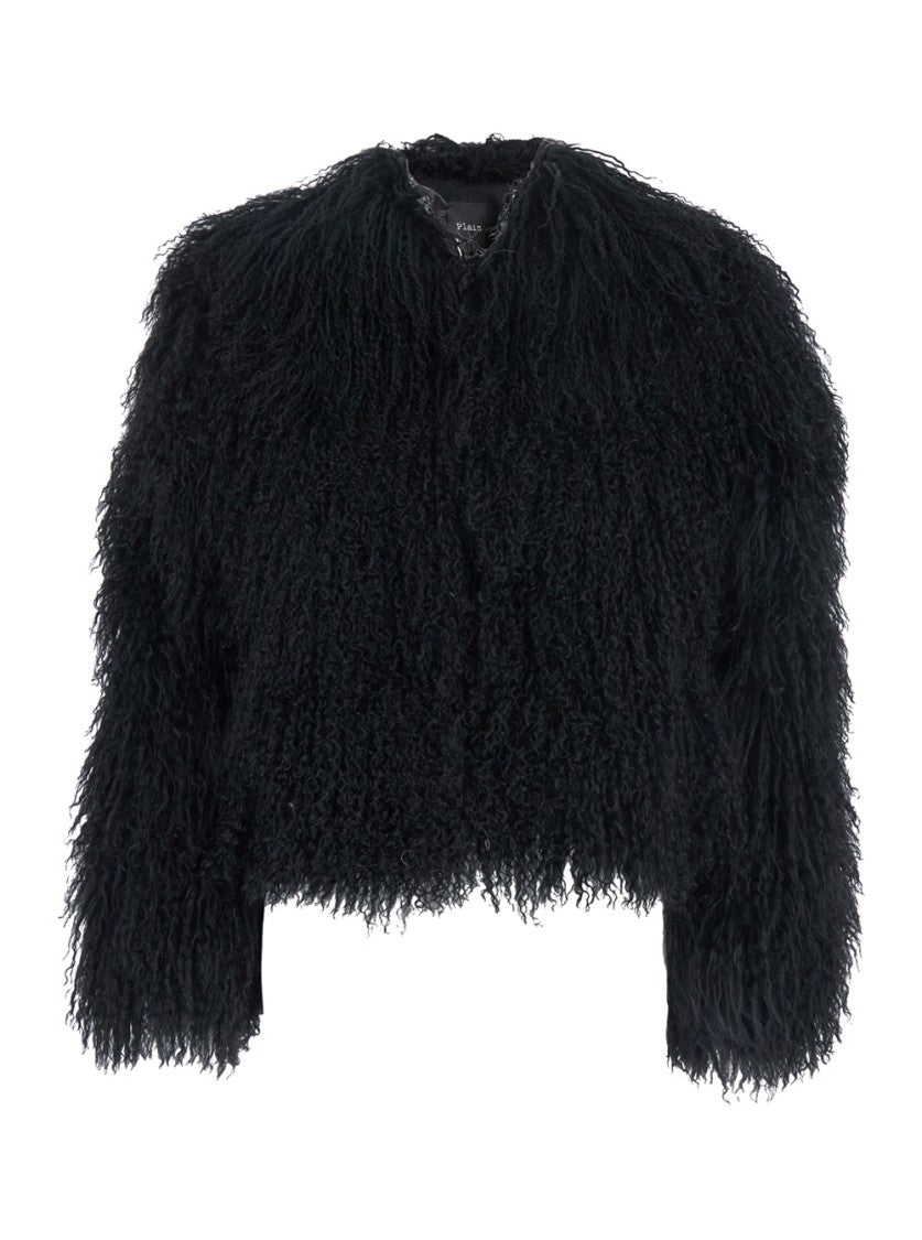 Plain Tibet Fur Short Jacket