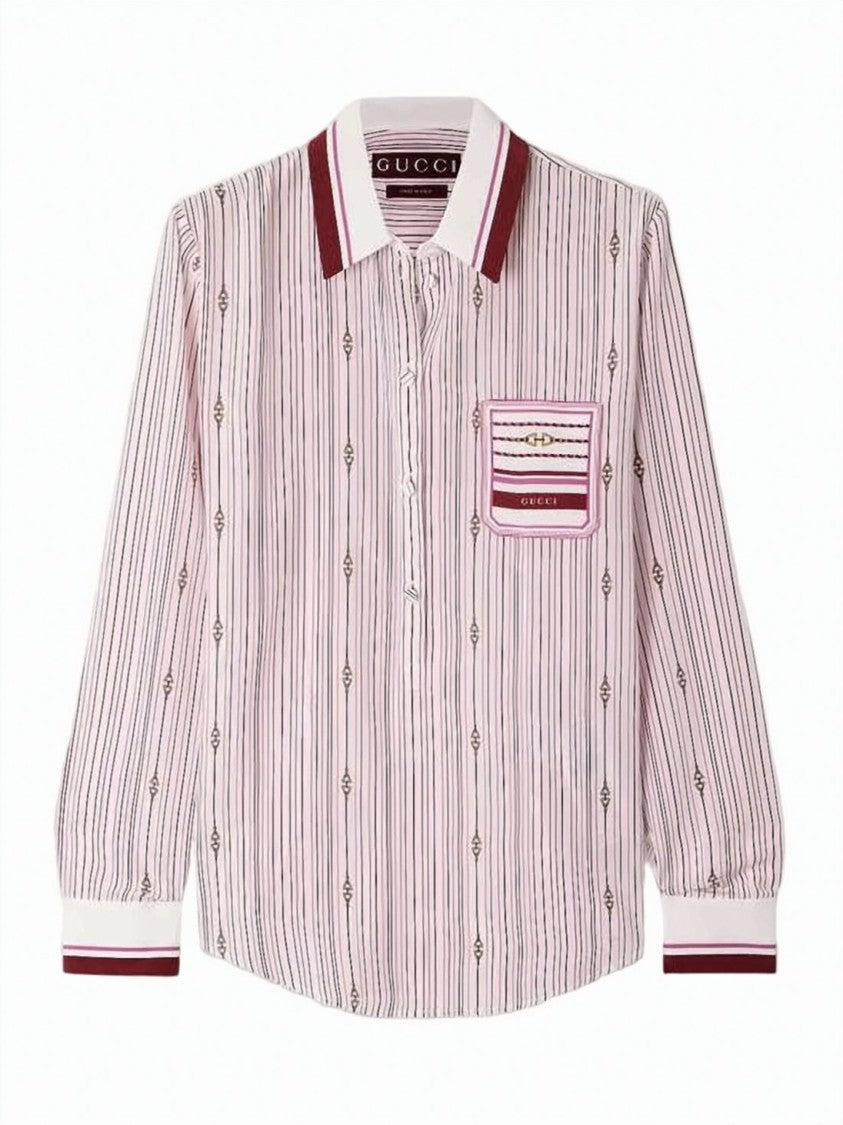 Gucci Silk Shirt With Vertical Stripes