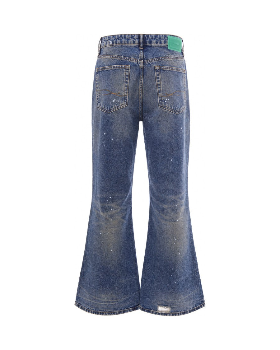 Flâneur Relaxed Paint Stains Stone-Washed Distressed Jeans