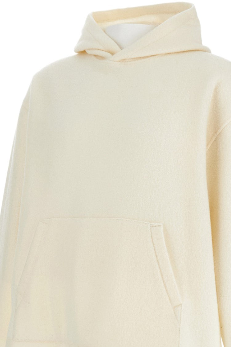 Rier Textured Wool Hoodie With Kangaroo Pocket And Elasticated Details
