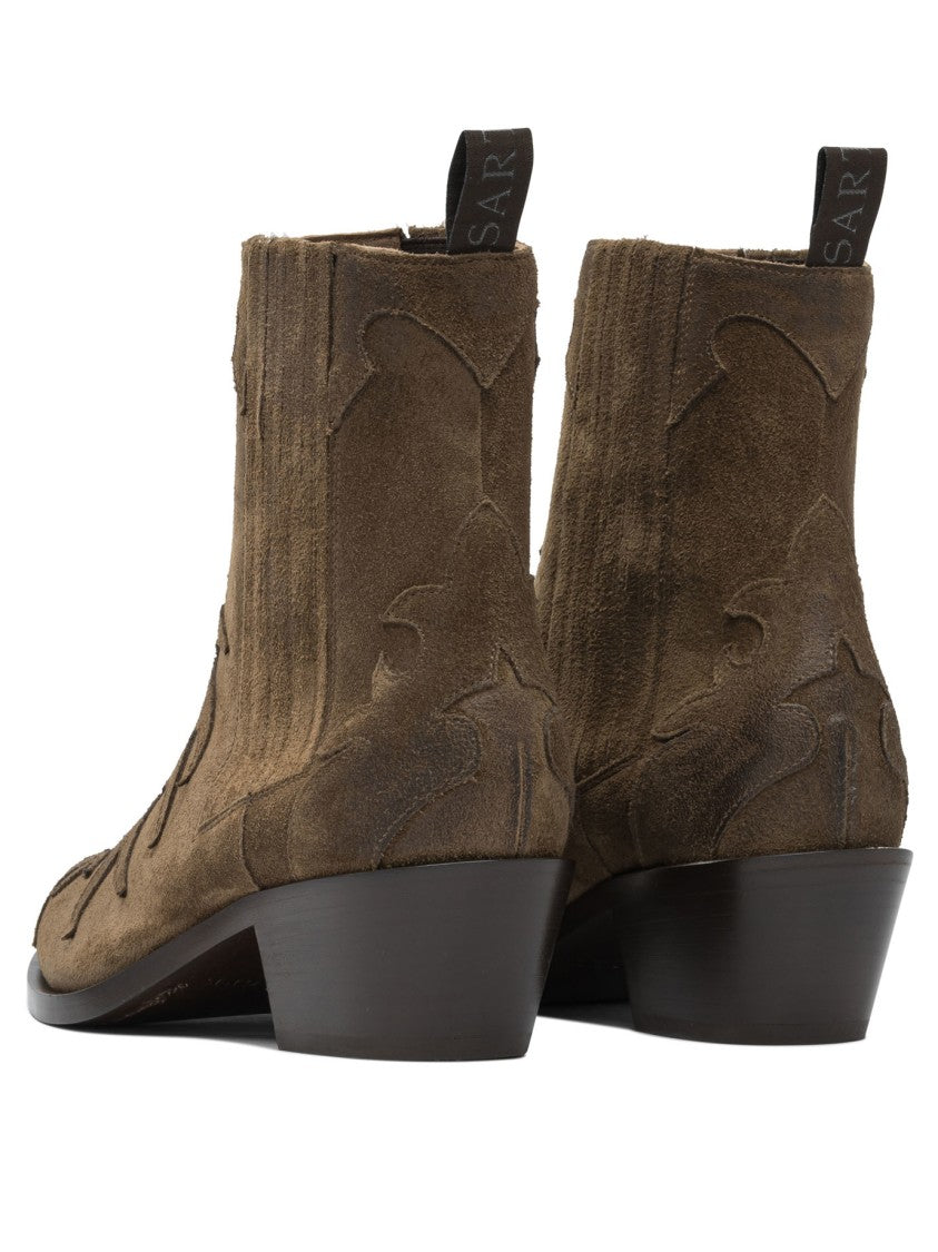 Sartore Pointed Toe Suede Ankle Boots