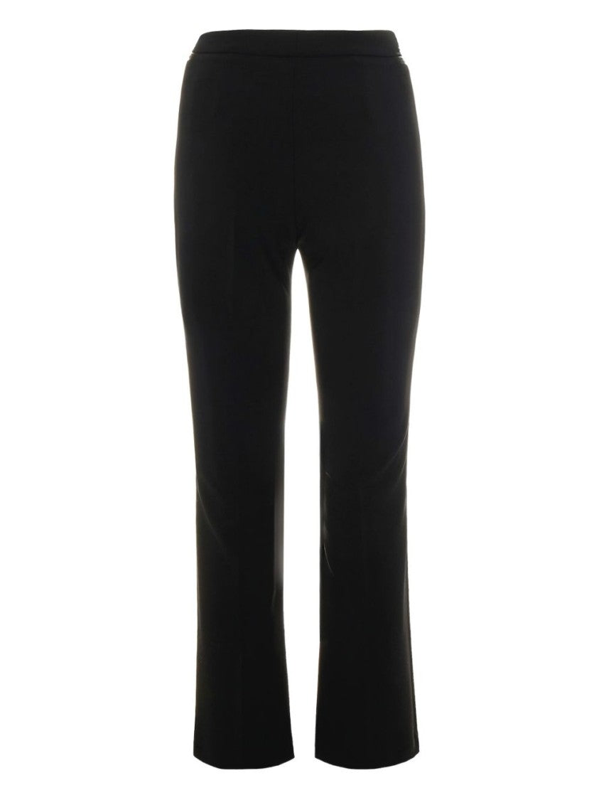 Elisabetta Franchi Straight-Fit Black Trousers With Gold Accents