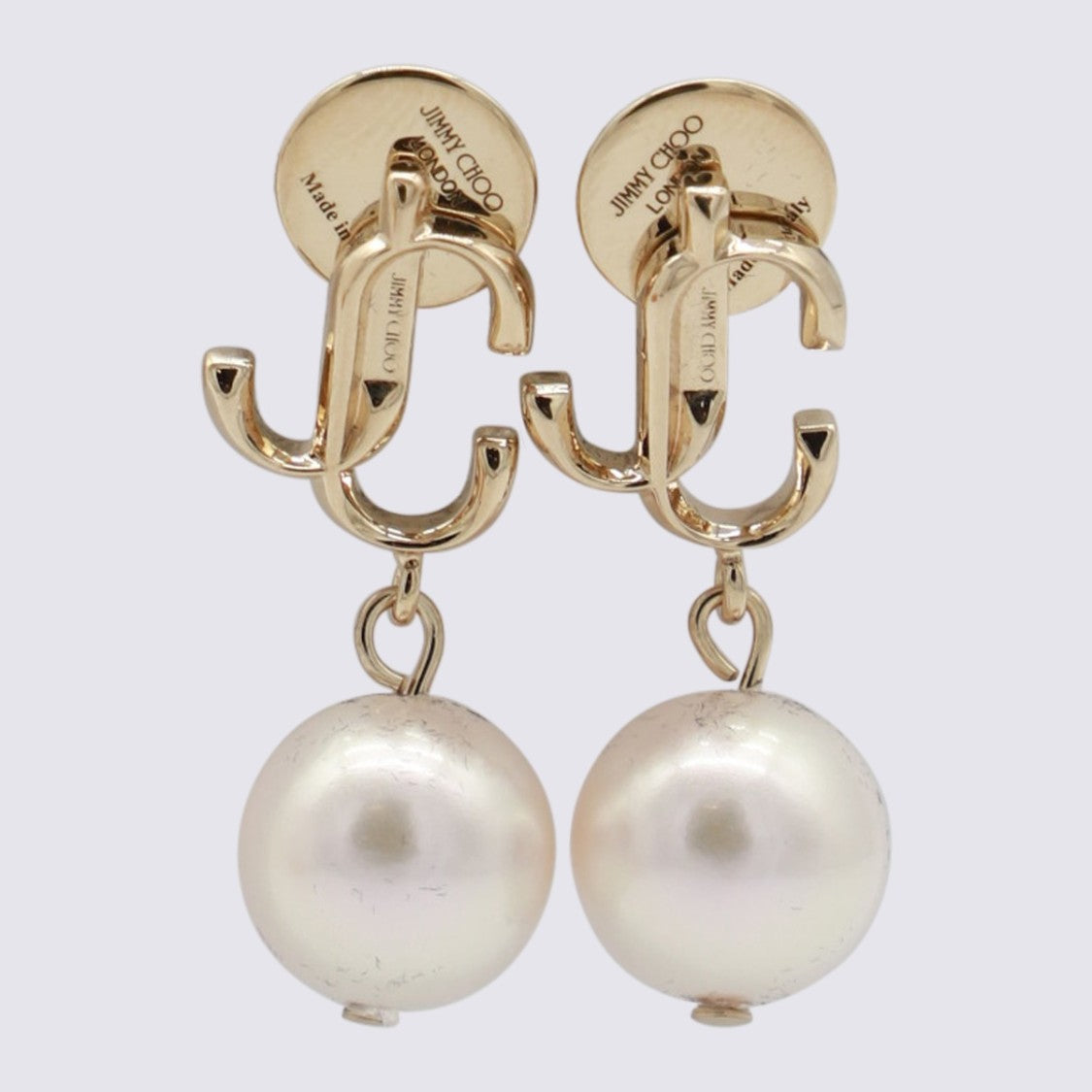 Jimmy Choo Pearl-Embellished Gold-Tone Brass Earrings