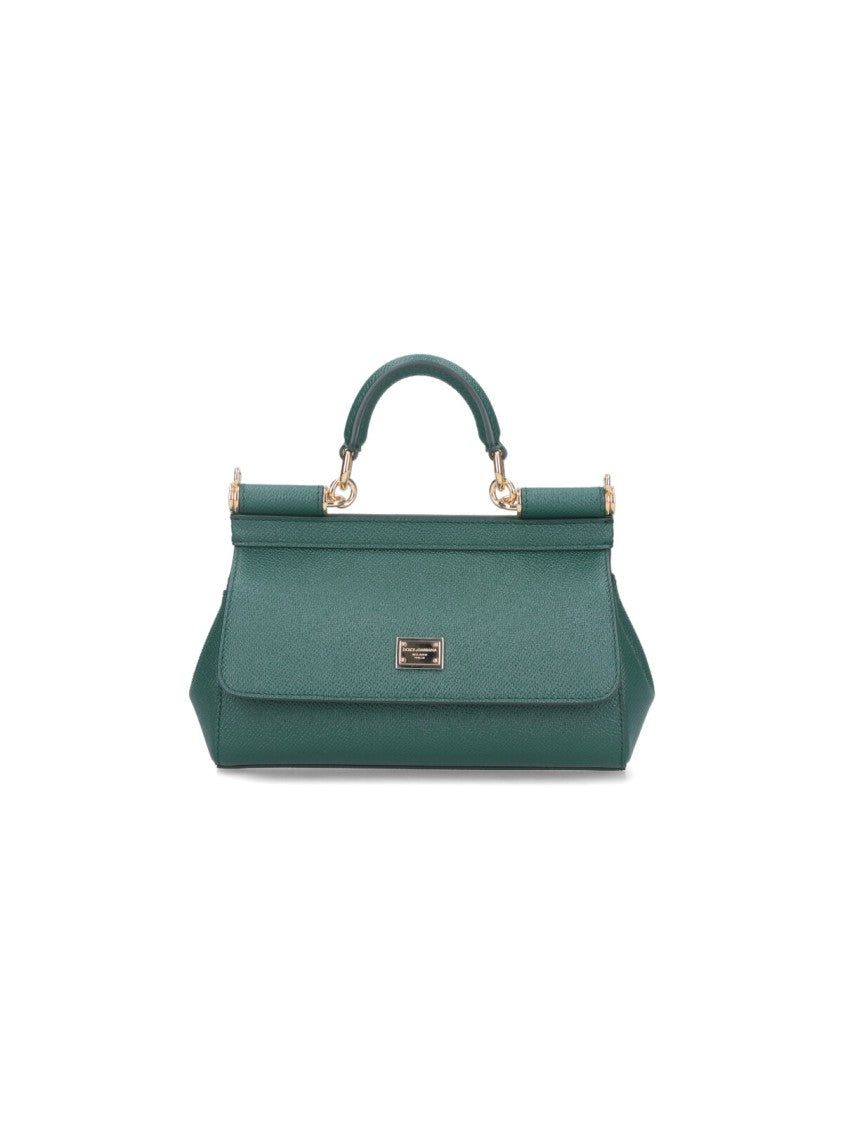 Dolce & Gabbana Sicily Green Small Calfskin Shoulder Bag