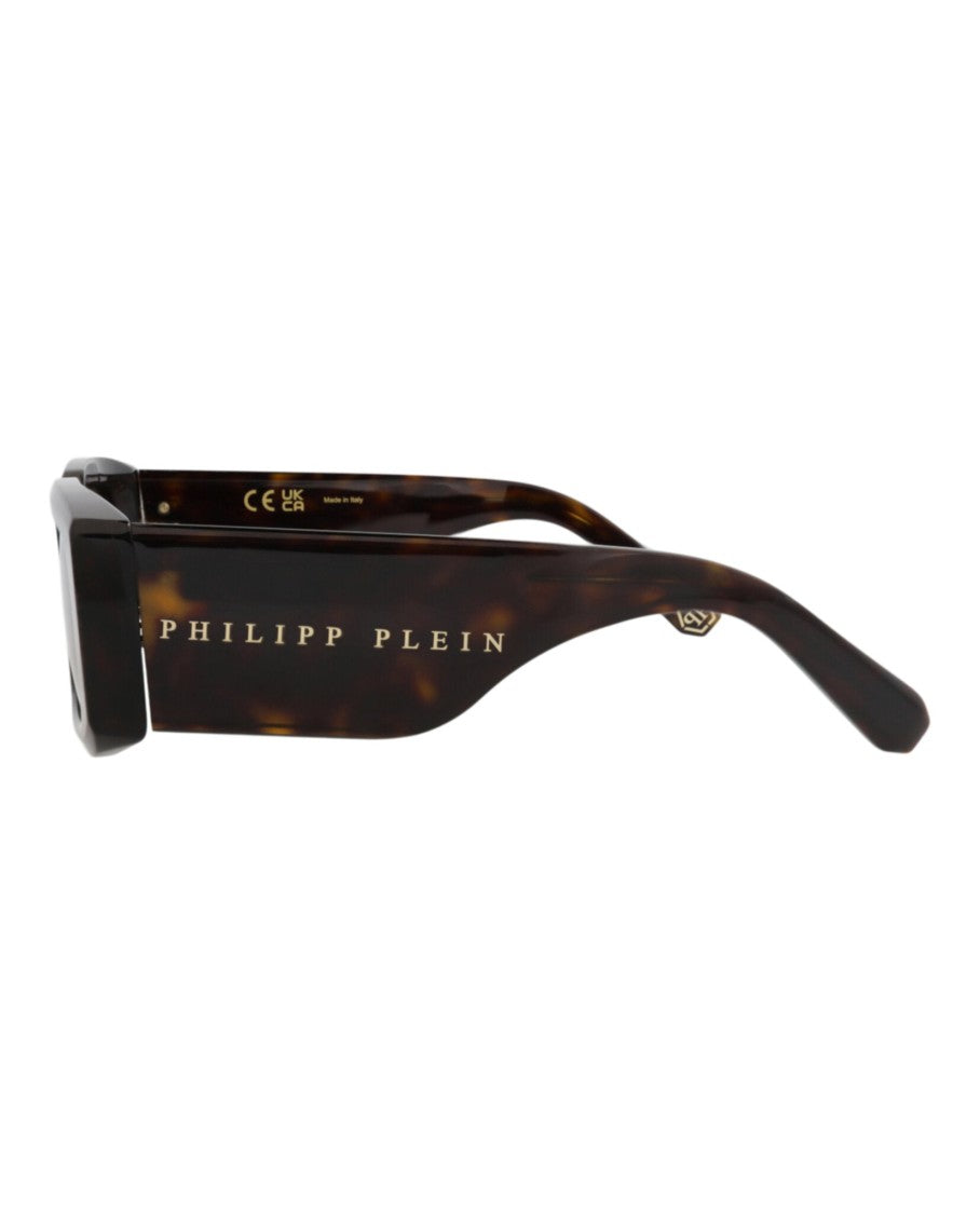 Philipp Plein Square-Frame Tortoiseshell Acetate Sunglasses With Saddle Nose Bridge