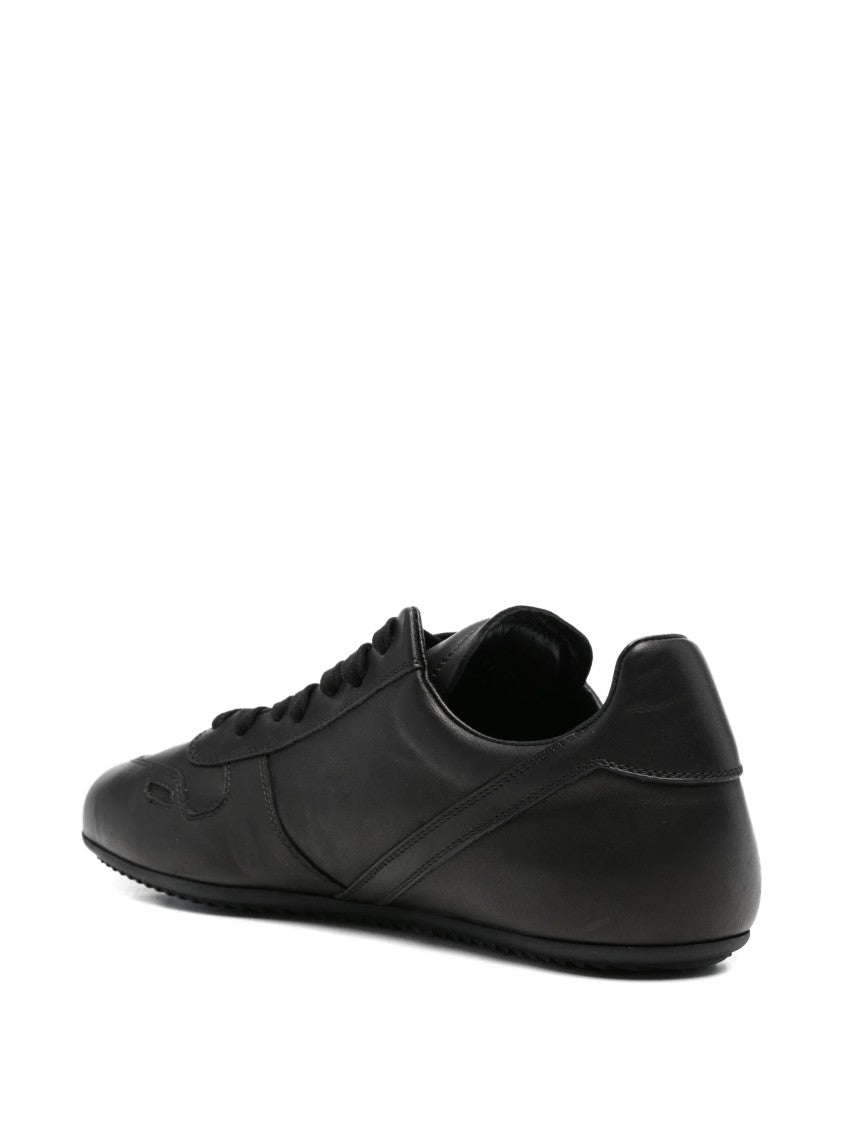Rick Owens Minimal Sleek Low-Profile Leather Sneakers