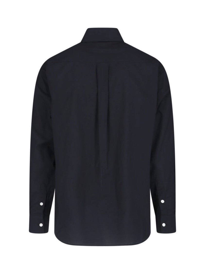 Lemaire Black Classic Collar Lightweight Cotton Shirt