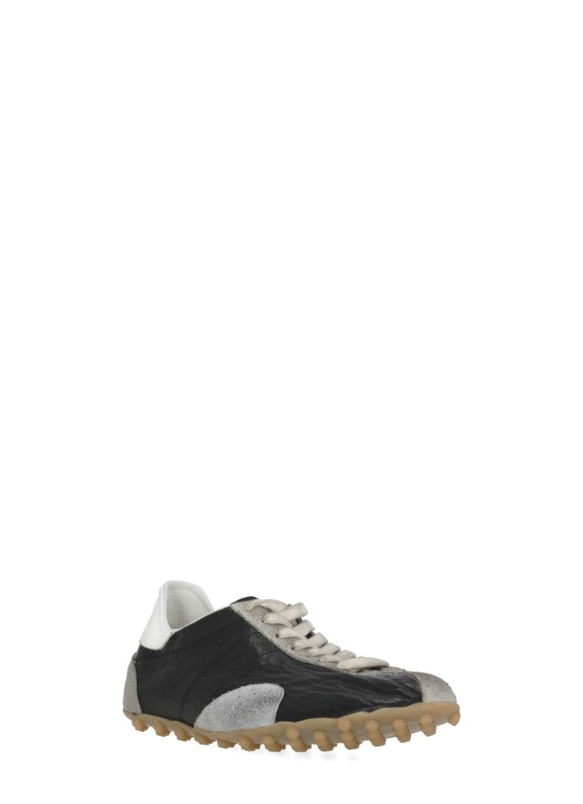 Maison Margiela Black Leather Suede-Blend Sneakers
