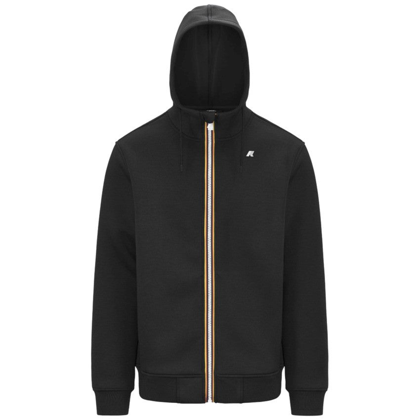 K-Way Black Scuba Fabric Sweatshirt With Adjustable Hood