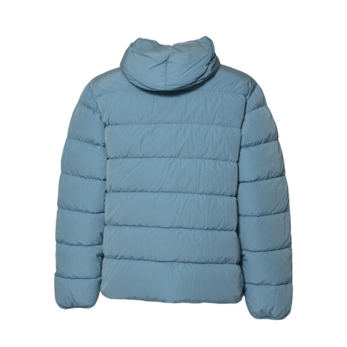 C.P. Company Puffer Jacket With Horizontal Quilted Stitching And High Collar