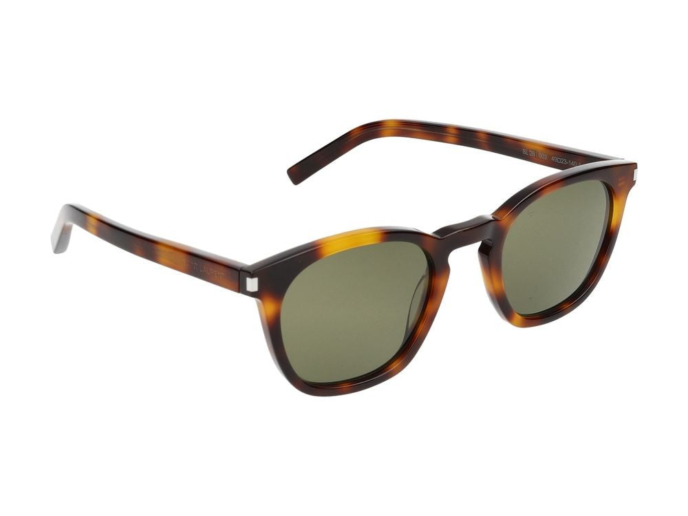 Saint Laurent Havana Classic Square Acetate Sunglasses