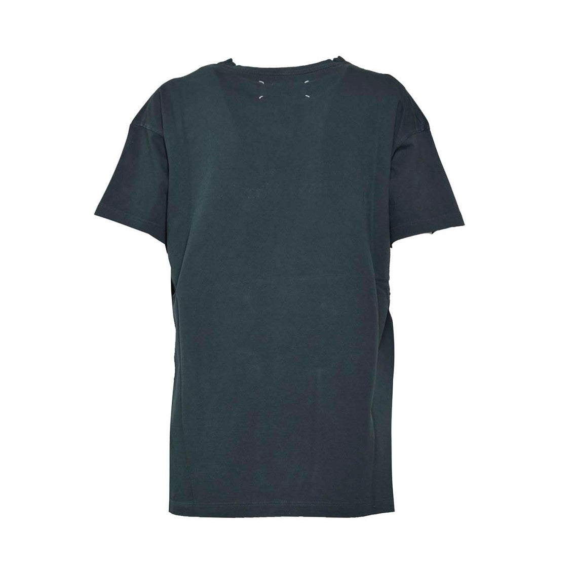 Maison Margiela Green Cotton T-Shirt With Reverse Logo