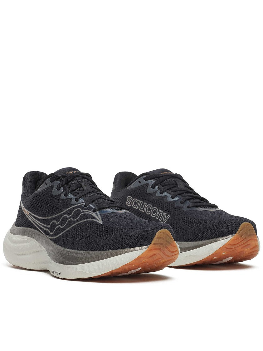 Saucony Black Ride 19 Wave-Inspired Running Sneakers