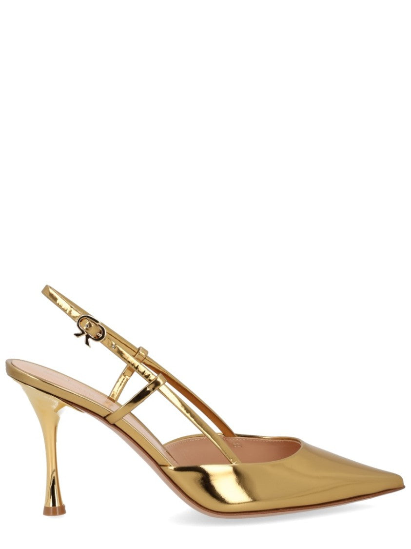 Gianvito Rossi Ascent Glossy Calf Leather Slingback Pumps