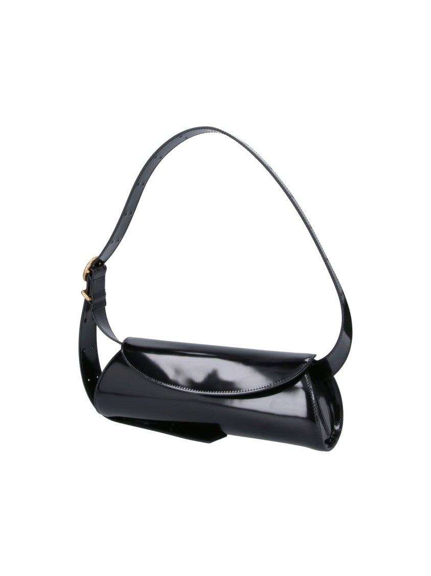 Jil Sander Black Calfskin Cannolo Large Shoulder Bag
