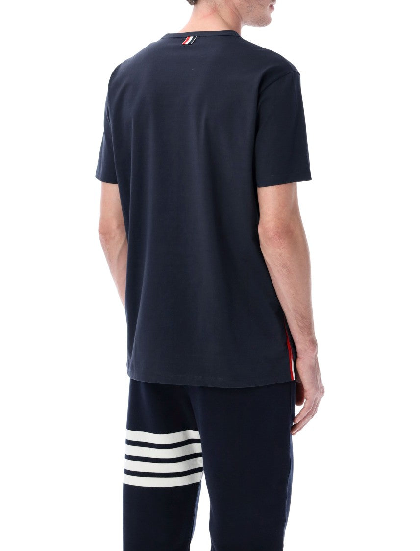 Thom Browne Medium-Weight Cotton Jersey Pocket T-Shirt With Striped Accents